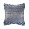 Laddha Home Designs 20" Blue and Ivory Textured Square Throw Pillow